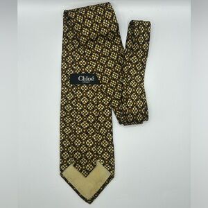Vintage Chloe Floral Monogram Silk Tie